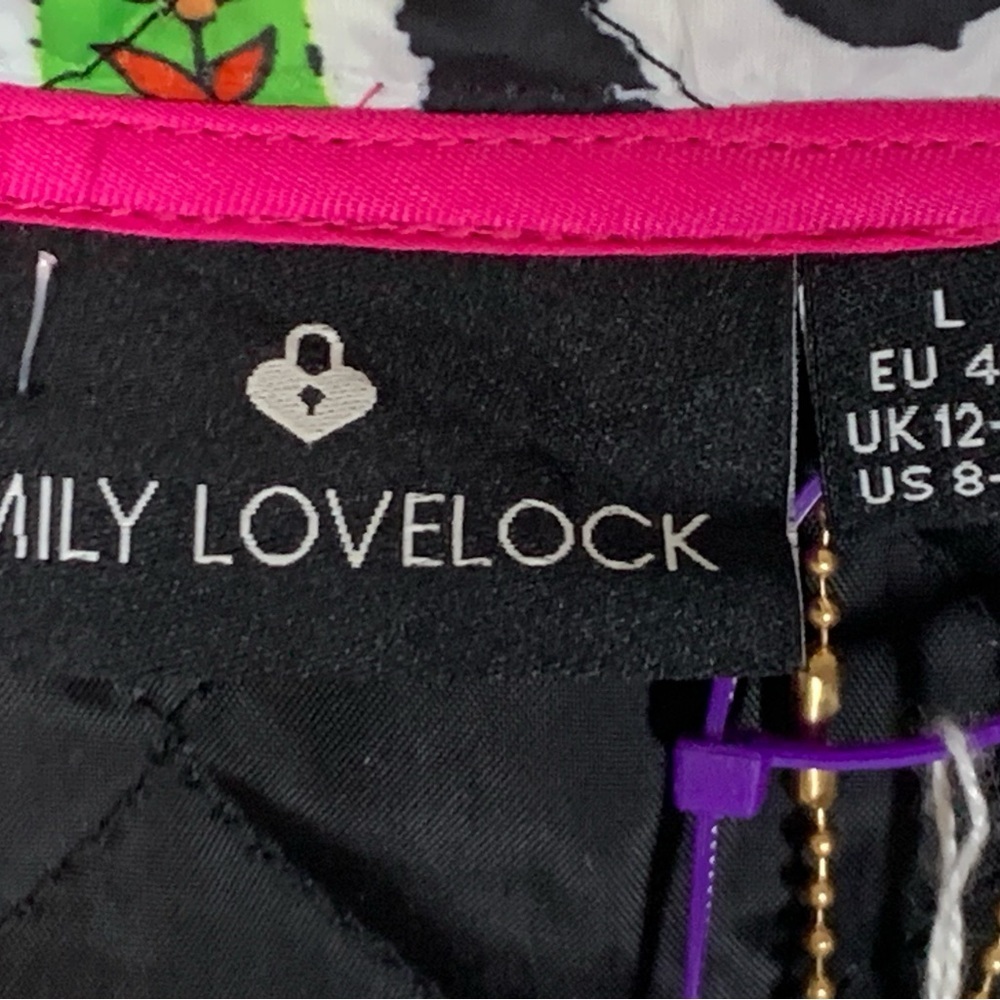 Emily Lovelock jacket quilted long women’s sz 10 vibrant Paisley - Picture 5 of 9